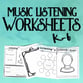 Music Listening Worksheets Level One Digital Resources